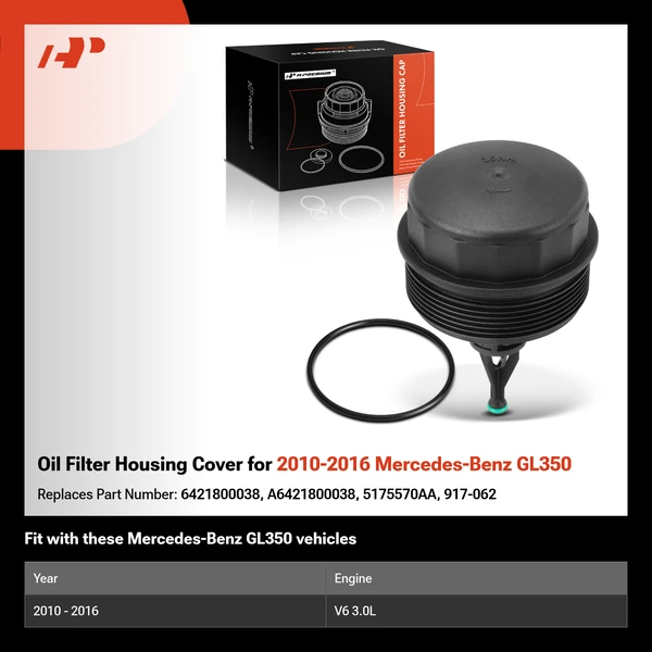 Oil Filter Housing Cover for 2010-2016 Mercedes-Benz GL350