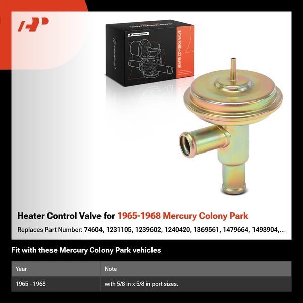 Heater Control Valve for 1965-1968 Mercury Colony Park