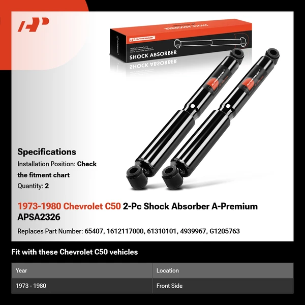 1973-1980 Chevrolet C50 2-Pc Shock Absorber A-Premium APSA2326
