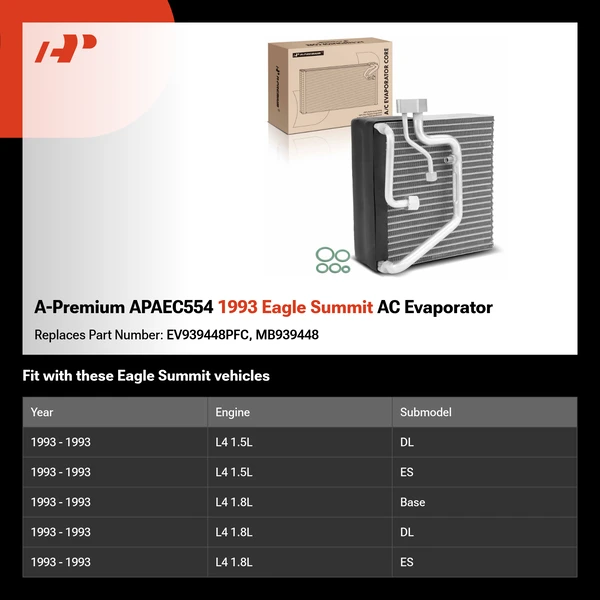 A-Premium APAEC554 1993 Eagle Summit AC Evaporator
