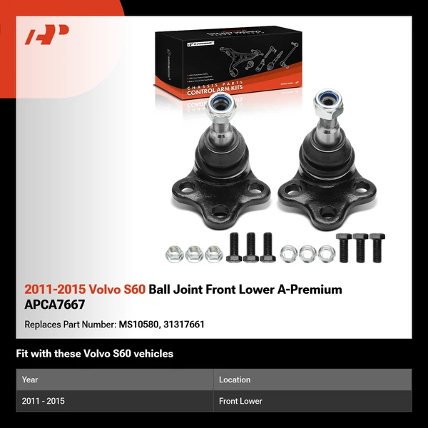 2011-2015 Volvo S60 Ball Joint Front Lower A-Premium APCA7667