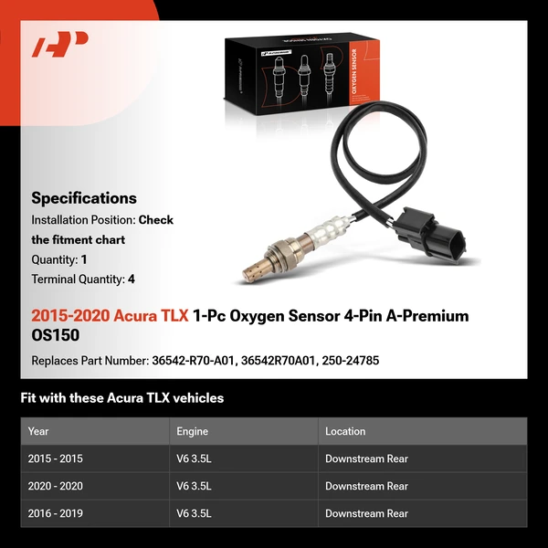 2015-2020 Acura TLX 1-Pc Oxygen Sensor 4-Pin A-Premium OS150