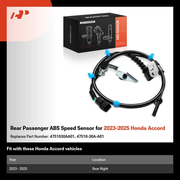 Rear Passenger ABS Speed Sensor for 2023-2025 Honda Accord