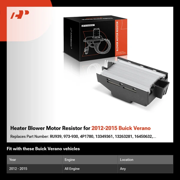 Heater Blower Motor Resistor for 2012-2015 Buick Verano