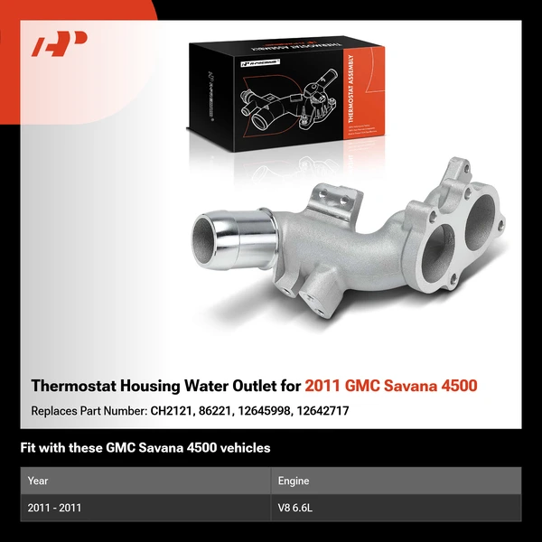 Thermostat Housing Water Outlet for 2011 GMC Savana 4500