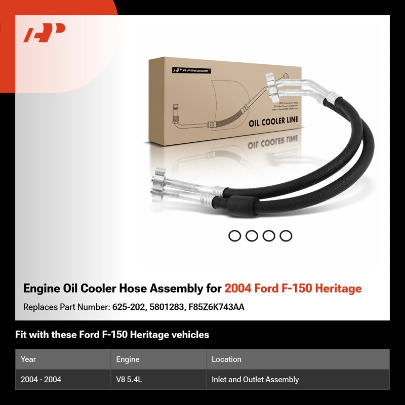 Engine Oil Cooler Hose Assembly for 2004 Ford F-150 Heritage