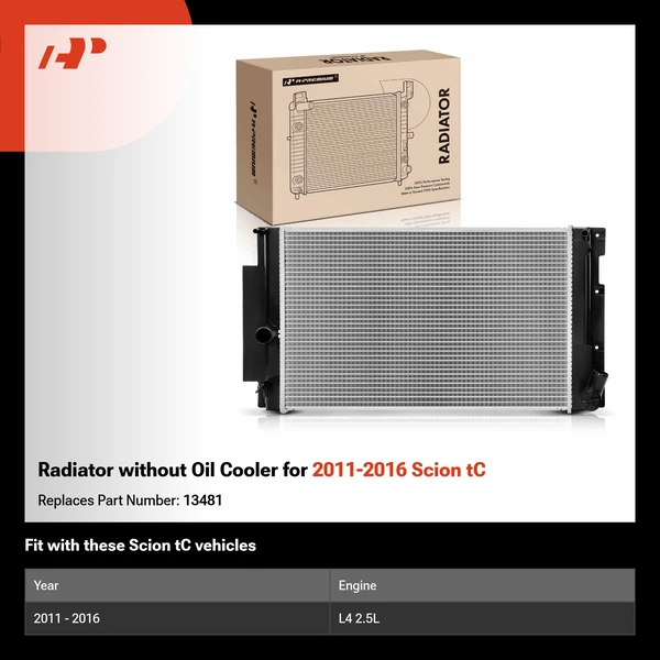 Radiator without Oil Cooler for 2011-2016 Scion tC