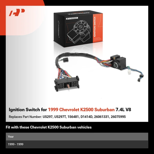 Ignition Switch for 1999 Chevrolet K2500 Suburban 7.4L V8