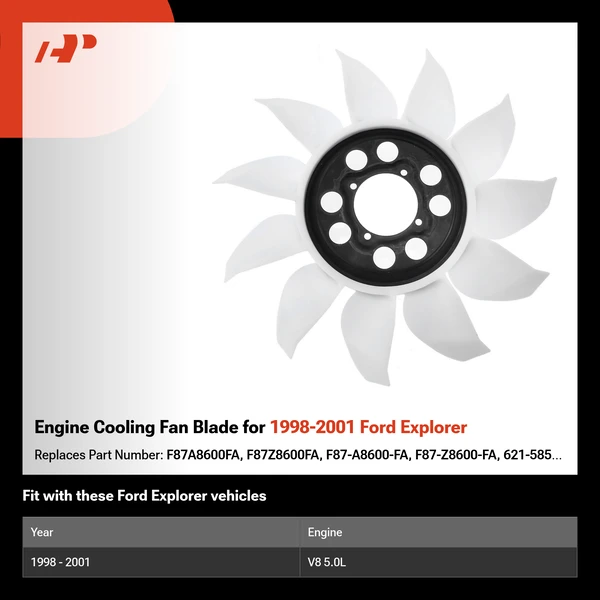 Engine Cooling Fan Blade for 1998-2001 Ford Explorer