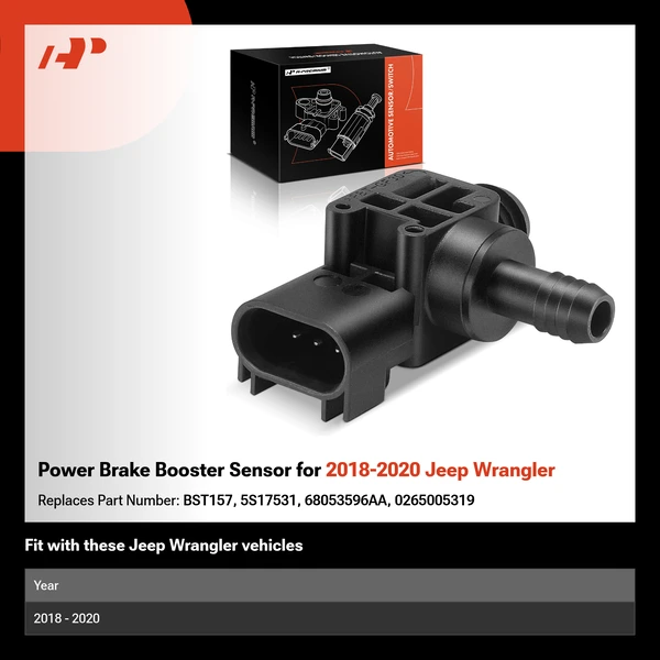 Power Brake Booster Sensor for 2018-2020 Jeep Wrangler