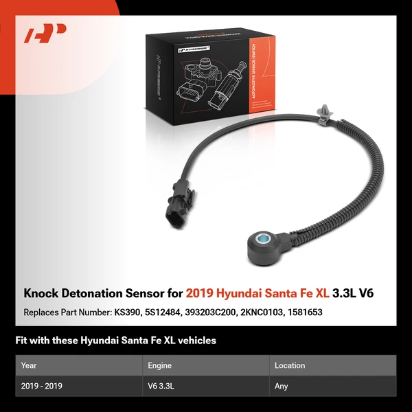 Knock Detonation Sensor for 2019 Hyundai Santa Fe XL 3.3L V6