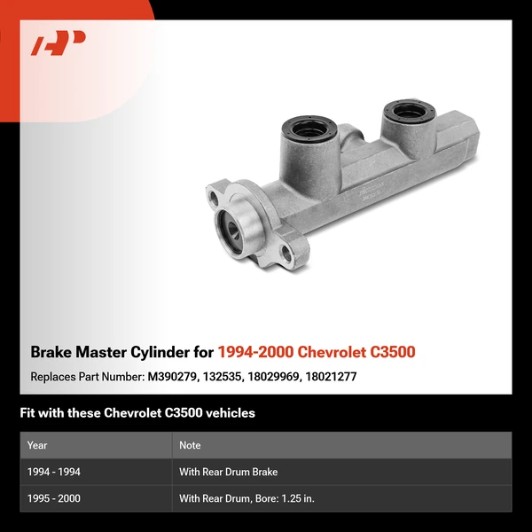 Brake Master Cylinder for 1994-2000 Chevrolet C3500