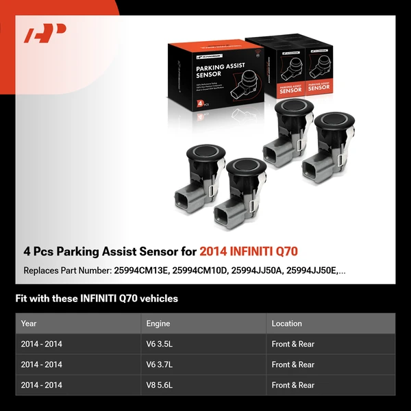 4 Pcs Parking Assist Sensor for 2014 INFINITI Q70