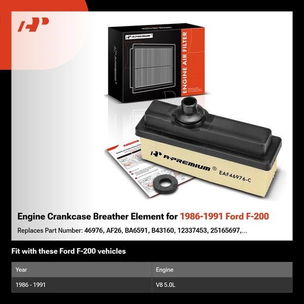 Engine Crankcase Breather Element for 1986-1991 Ford F-200
