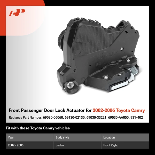 Front Passenger Door Lock Actuator for 2002-2006 Toyota Camry