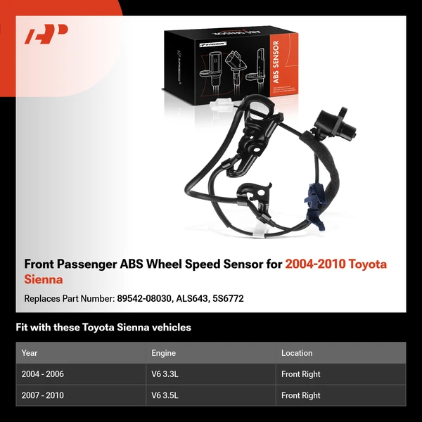 Rear Passenger ABS Wheel Speed Sensor for 2003-2014 Volvo XC90