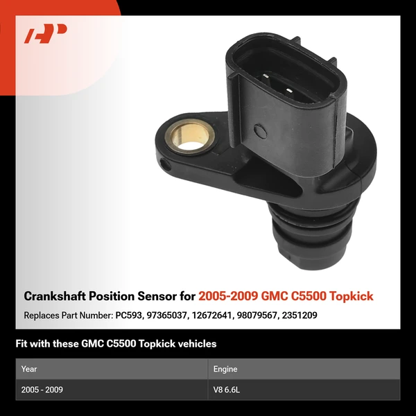 Crankshaft Position Sensor for 2005-2009 GMC C5500 Topkick
