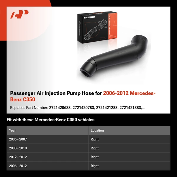 Passenger Air Injection Pump Hose for 2006-2012 Mercedes-Benz C350