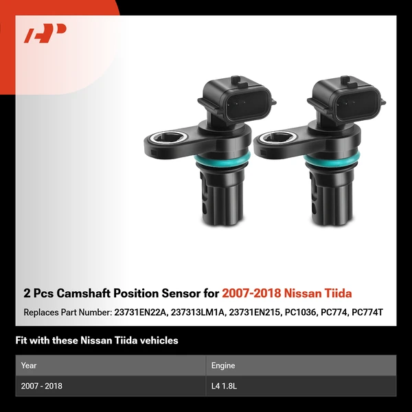 2 Pcs Camshaft Position Sensor for 2007-2018 Nissan Tiida