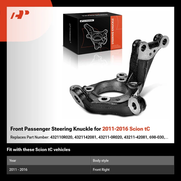 Front Passenger Steering Knuckle for 2011-2016 Scion tC