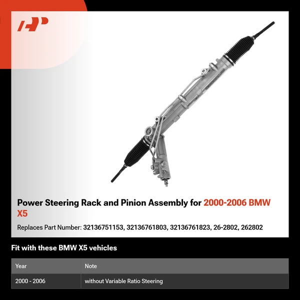 Power Steering Rack and Pinion Assembly for 2000-2006 BMW X5