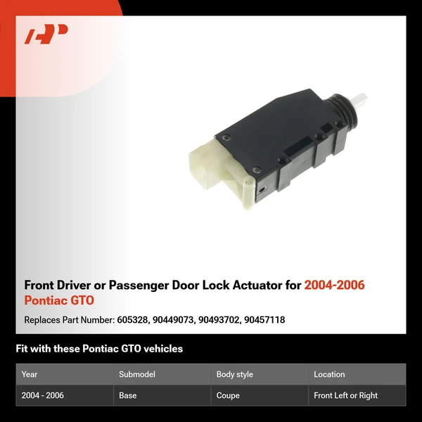 Front Driver or Passenger Door Lock Actuator for 2004-2006 Pontiac GTO
