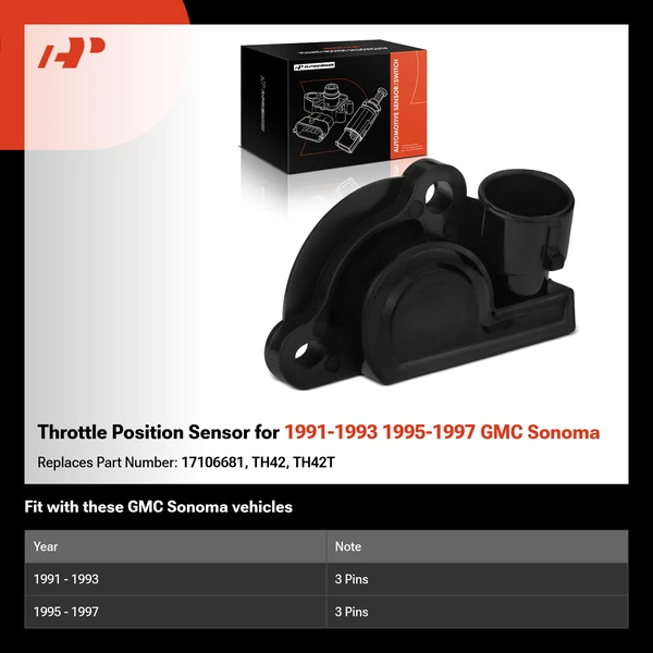 Throttle Position Sensor for 1991-1993 1995-1997 GMC Sonoma