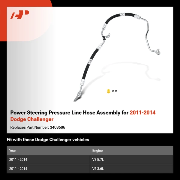 Power Steering Pressure Line Hose Assembly for 2011-2014 Dodge Challenger