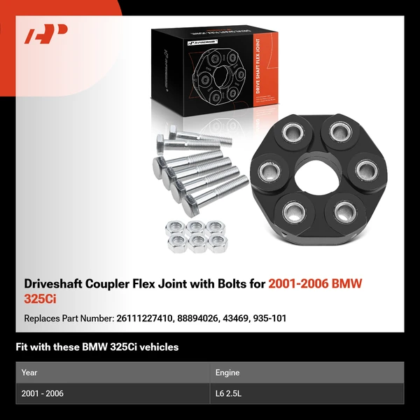 Driveshaft Coupler Flex Joint with Bolts for 2001-2006 BMW 325Ci