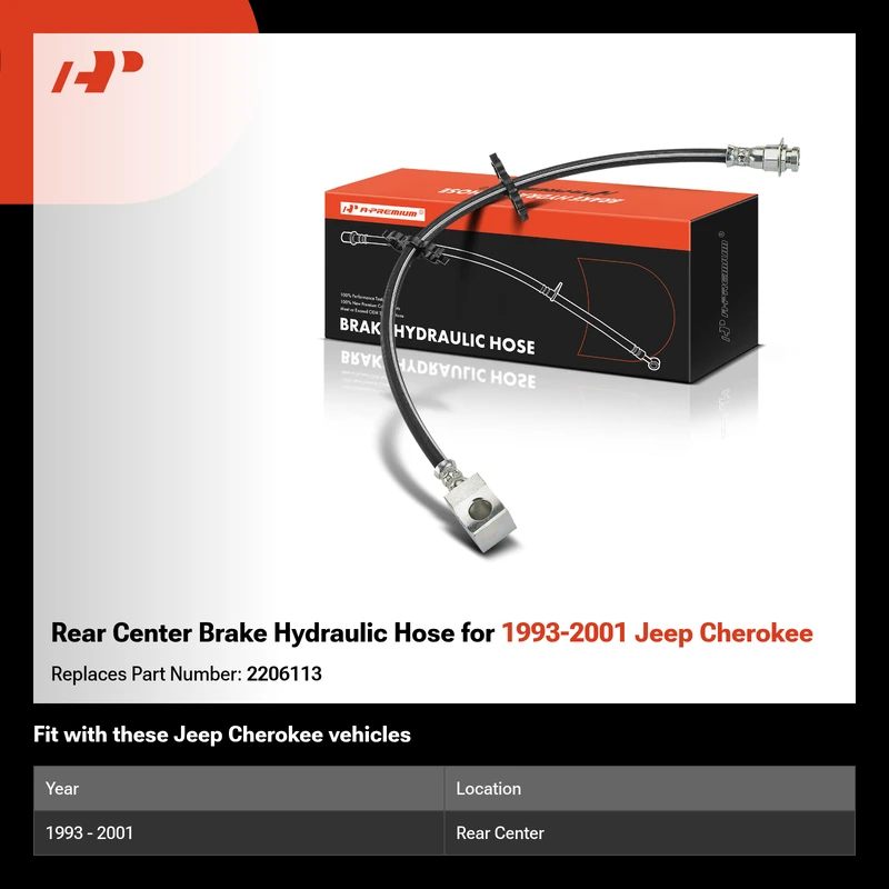 Rear Center Brake Hydraulic Hose for 1993-2001 Jeep Cherokee