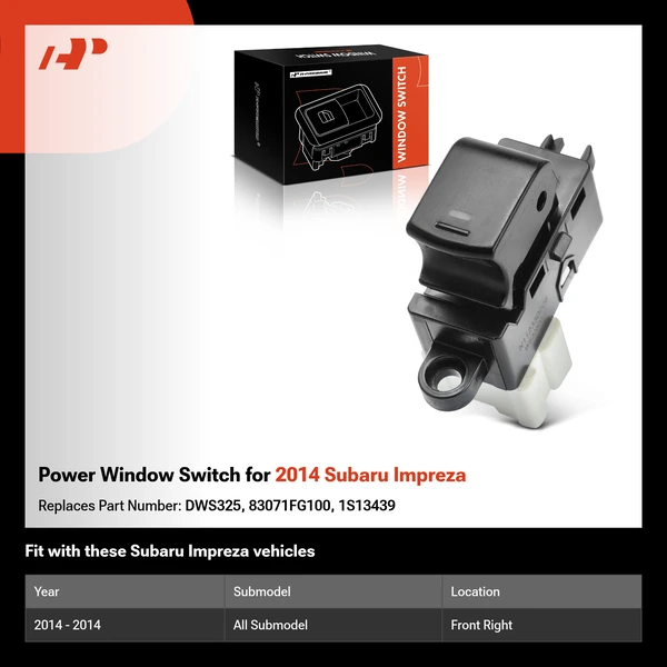Power Window Switch for 2014 Subaru Impreza