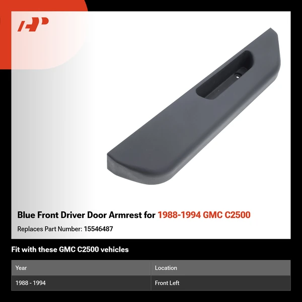 Blue Front Driver Door Armrest for 1988-1994 GMC C2500