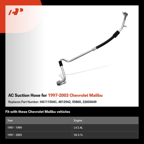 AC Suction Hose for 1997-2003 Chevrolet Malibu