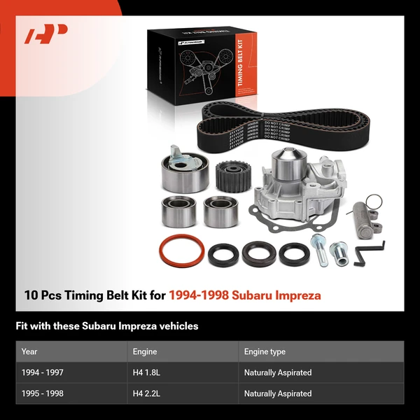 10 Pcs Timing Belt Kit for 1994-1998 Subaru Impreza