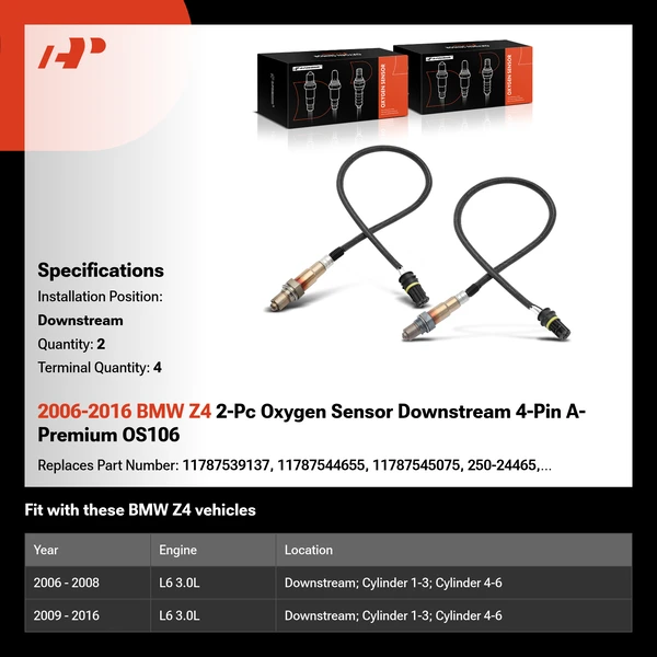 2006-2016 BMW Z4 2-Pc Oxygen Sensor Downstream 4-Pin A-Premium OS106