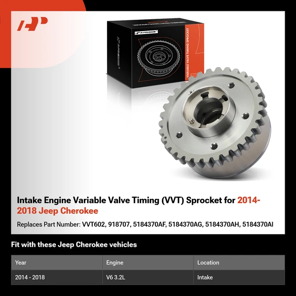 Intake Engine Variable Valve Timing (VVT) Sprocket for 2014-2018 Jeep Cherokee
