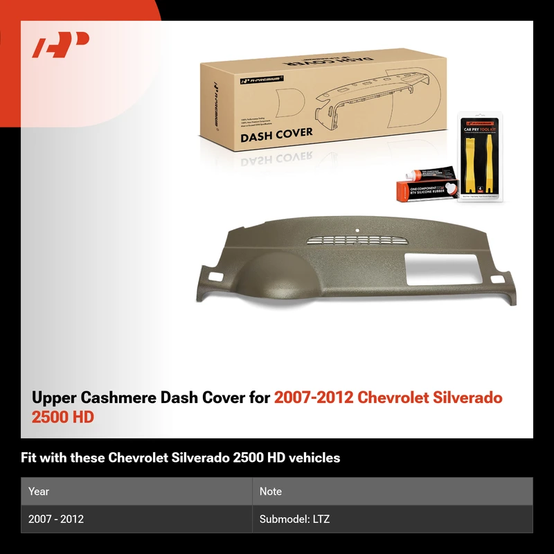 Upper Cashmere Dash Cover for 2007-2012 Chevrolet Silverado 2500 HD