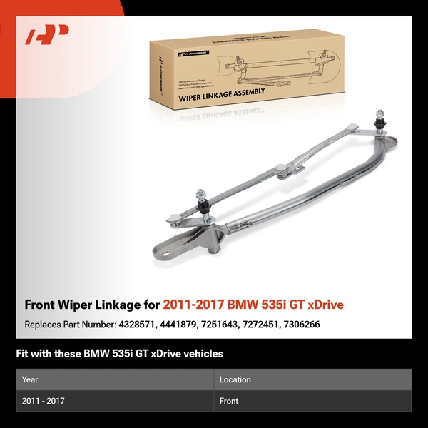Front Wiper Linkage for 2011-2017 BMW 535i GT xDrive