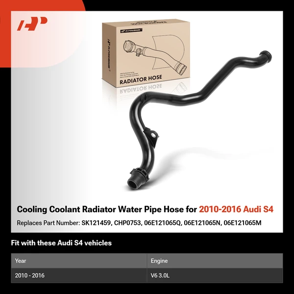 Cooling Coolant Radiator Water Pipe Hose for 2010-2016 Audi S4
