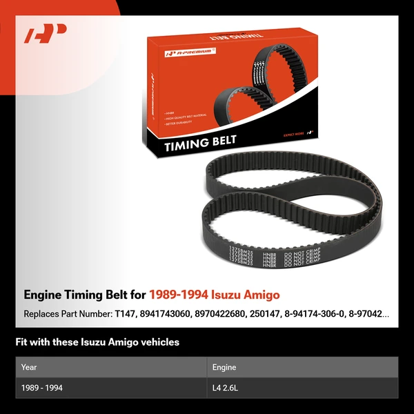 Engine Timing Belt for 1989-1994 Isuzu Amigo