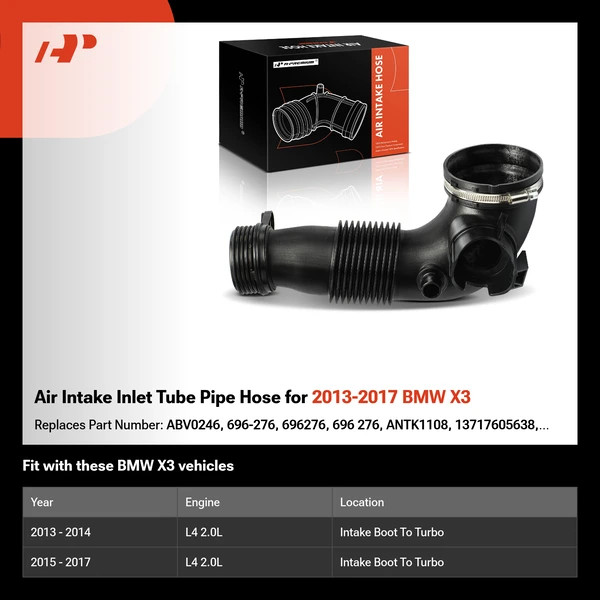 Air Intake Inlet Tube Pipe Hose for 2013-2017 BMW X3