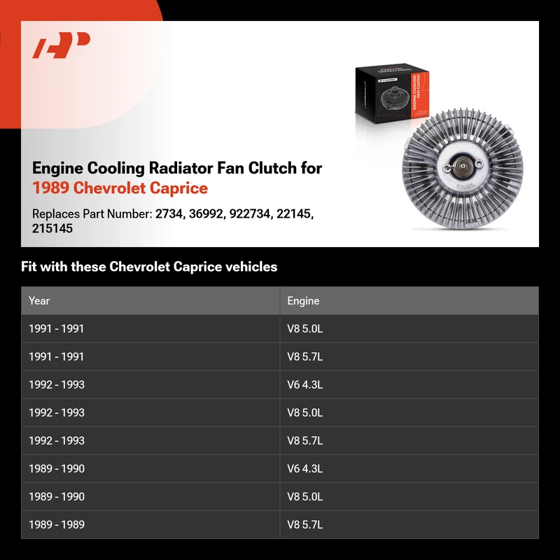 Engine Cooling Radiator Fan Clutch for 1989 Chevrolet Caprice