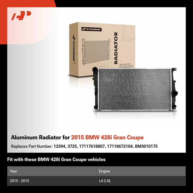 Aluminum Radiator for 2015 BMW 428i Gran Coupe