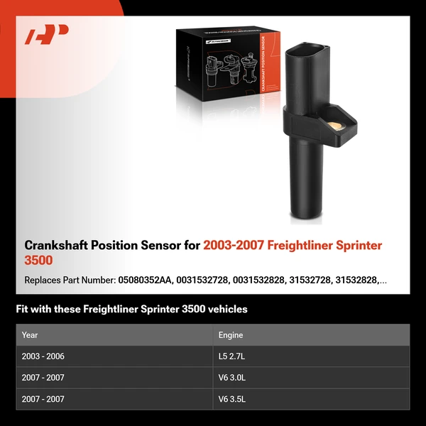 Crankshaft Position Sensor for 2003-2007 Freightliner Sprinter 3500