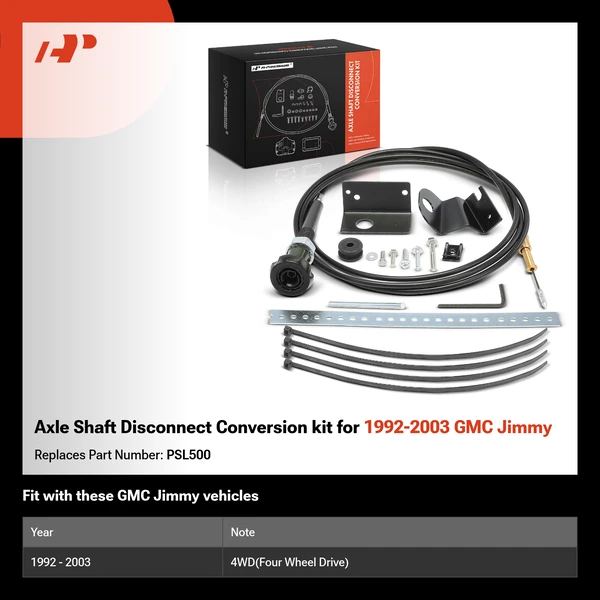 Axle Shaft Disconnect Conversion kit for 1992-2003 GMC Jimmy