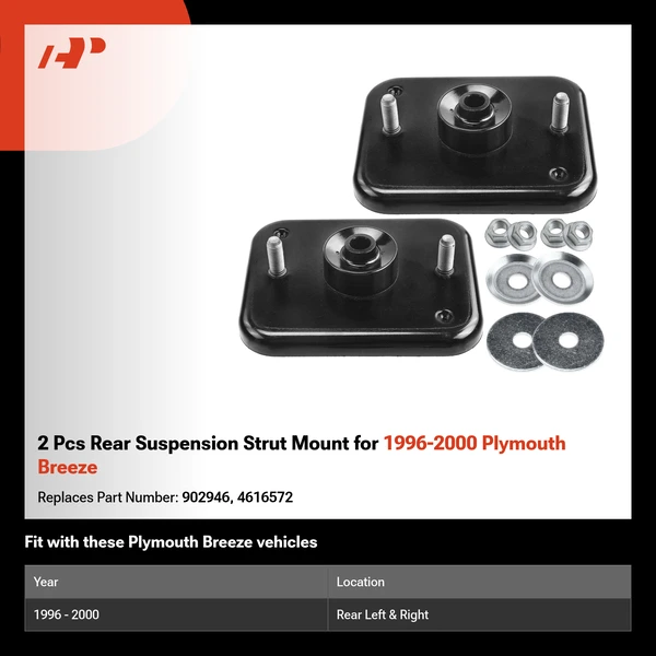 2 Pcs Rear Suspension Strut Mount for 1996-2000 Plymouth Breeze
