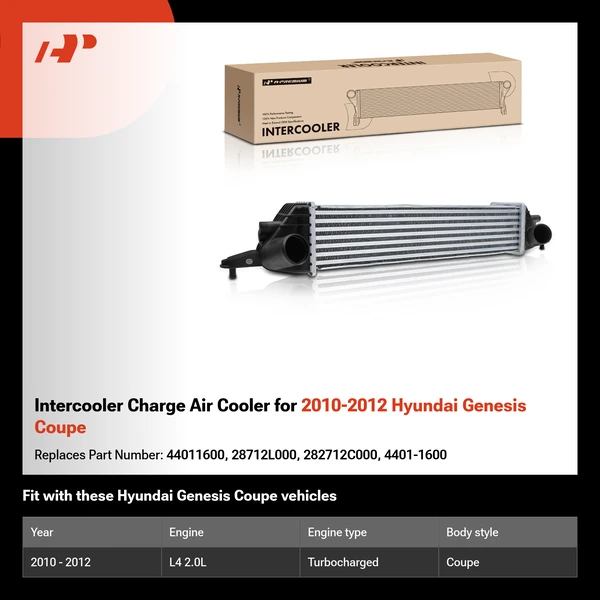 Intercooler Charge Air Cooler for 2010-2012 Hyundai Genesis Coupe