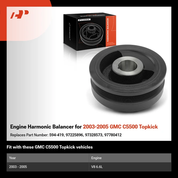 Engine Harmonic Balancer for 2003-2005 GMC C5500 Topkick