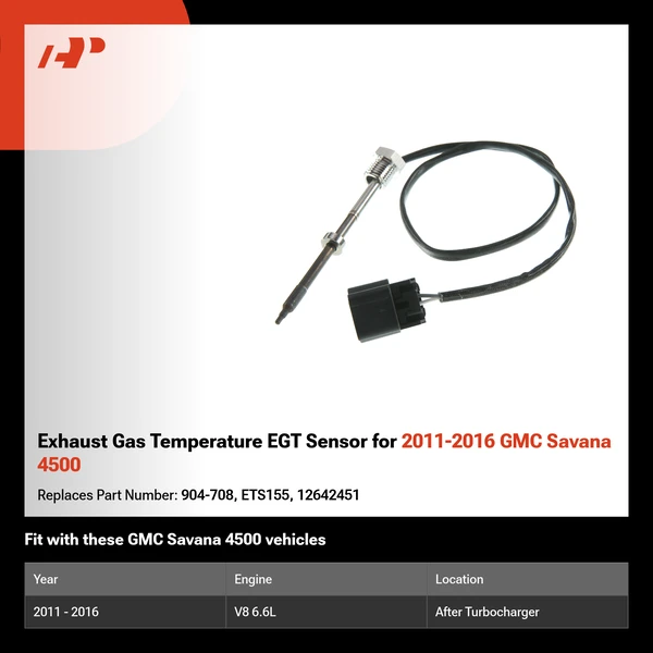 Exhaust Gas Temperature EGT Sensor for 2011-2016 GMC Savana 4500