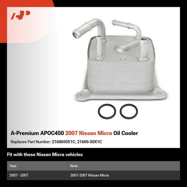 A-Premium APOC450 2007 Nissan Micra Oil Cooler